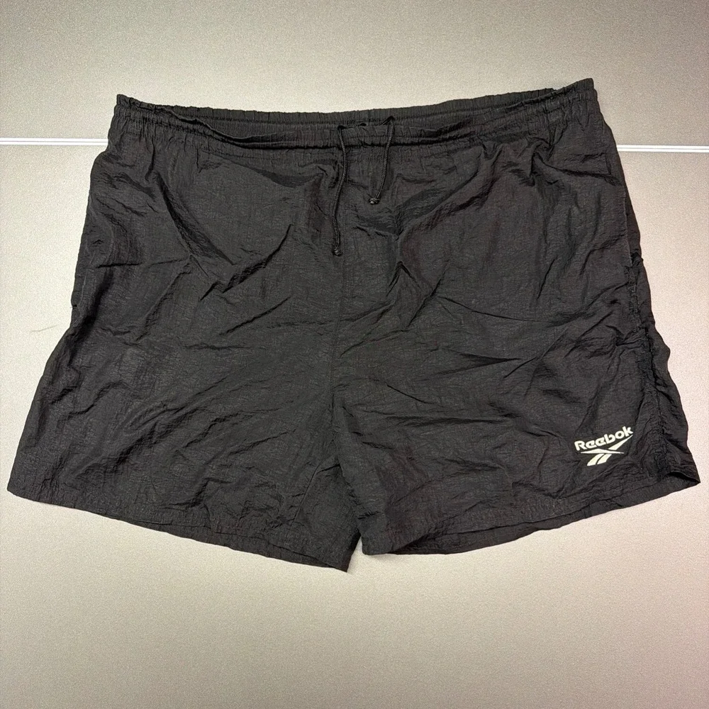 Reebok Athletic Shorts Men's Medium Black Drawstring Waist Mesh Lined NylonBlend